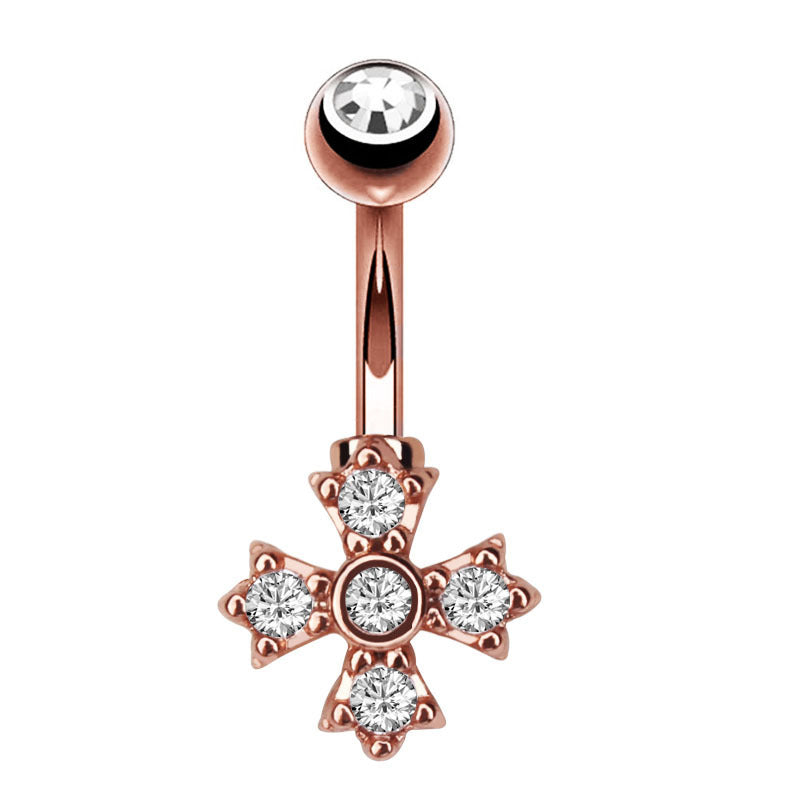 Women's rose gold zircon bee ring