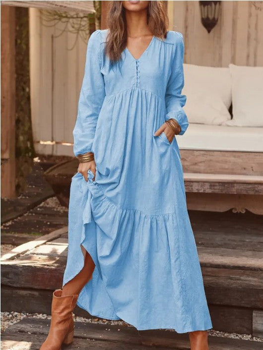 Women's light blue swing dress