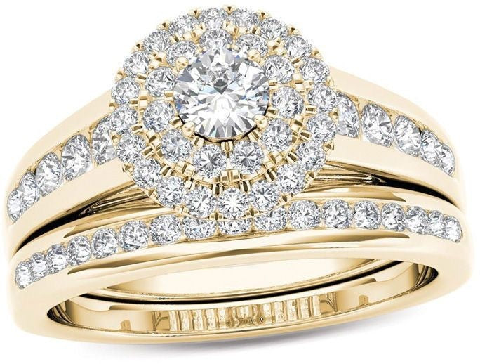 Women's gold retro wedding ring