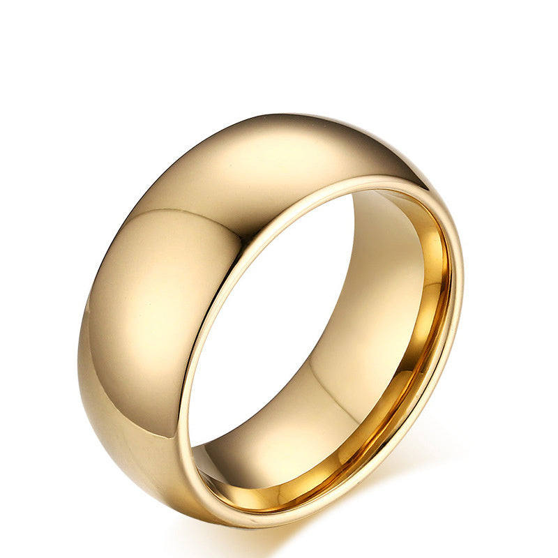 Unisex gold tungsten carbide ring