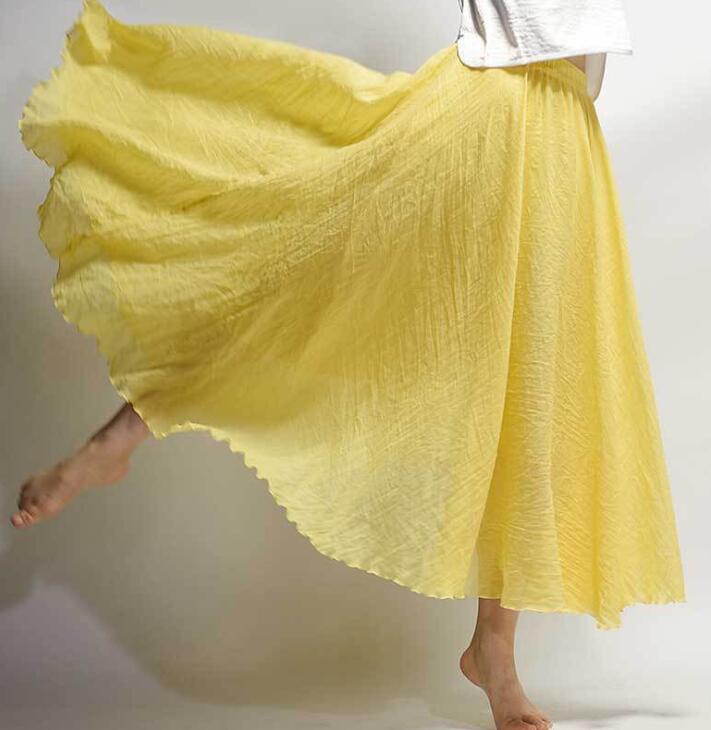 Women's yellow saia summer skirts
