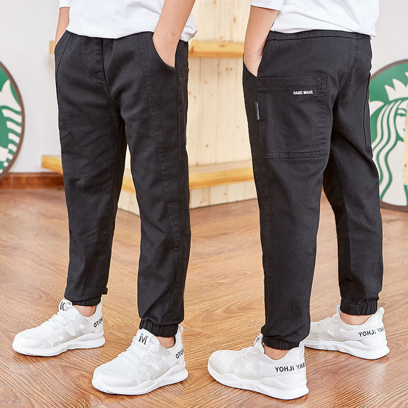 Boys black thin summer trousers