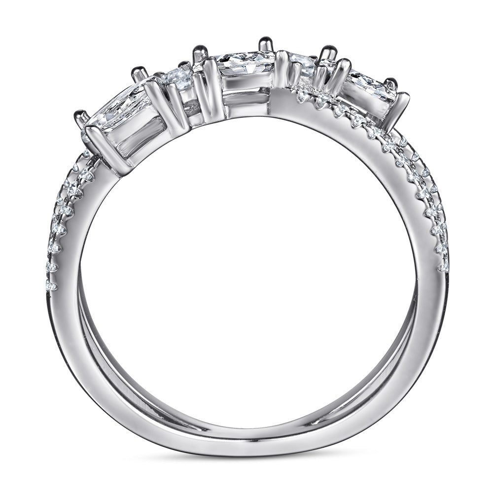 Women's 925 silver rotary cross ring
