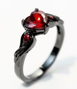 Alternate view: Women's ruby red love ring