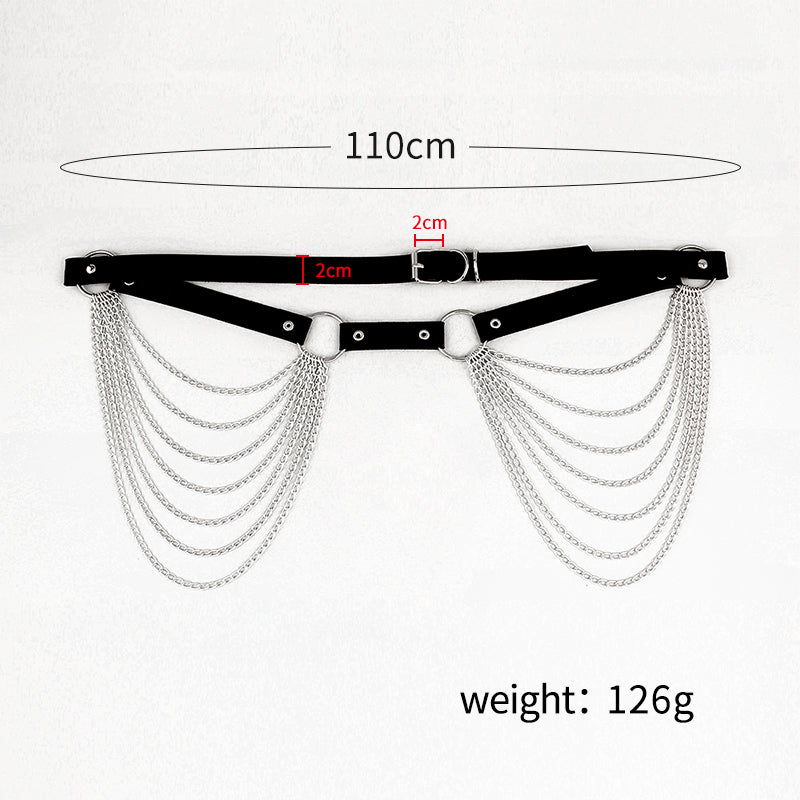 Alternate view: Unisex punk waist chain belt