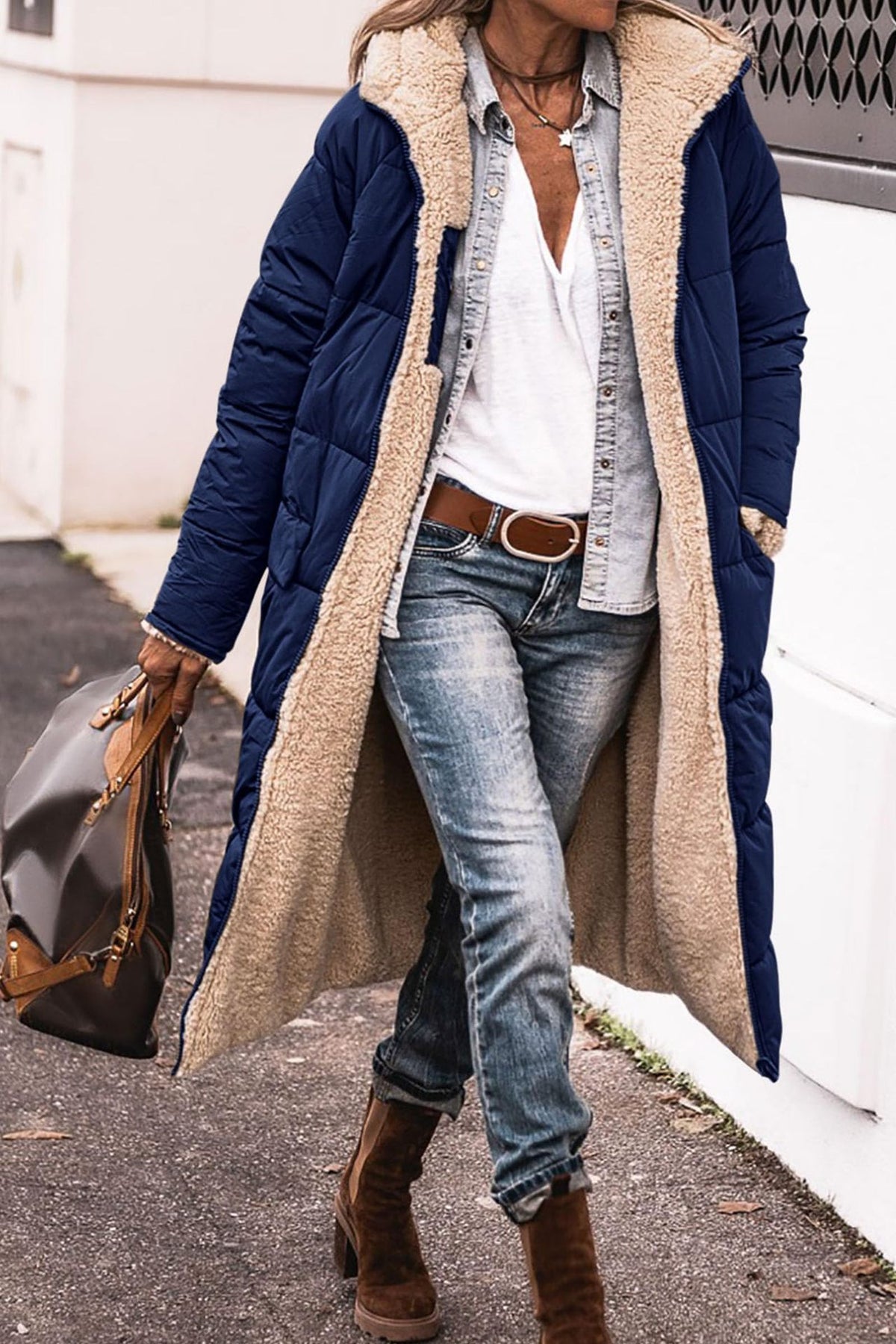 Women's navy blue winter jackets