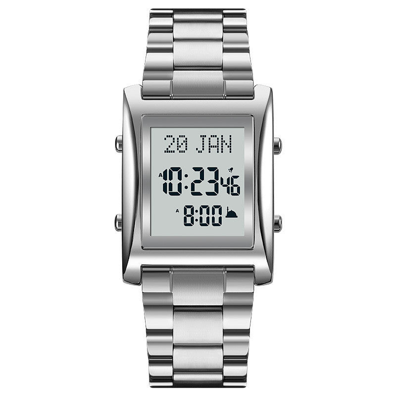 Unisex silver 1815 azan prayer watch