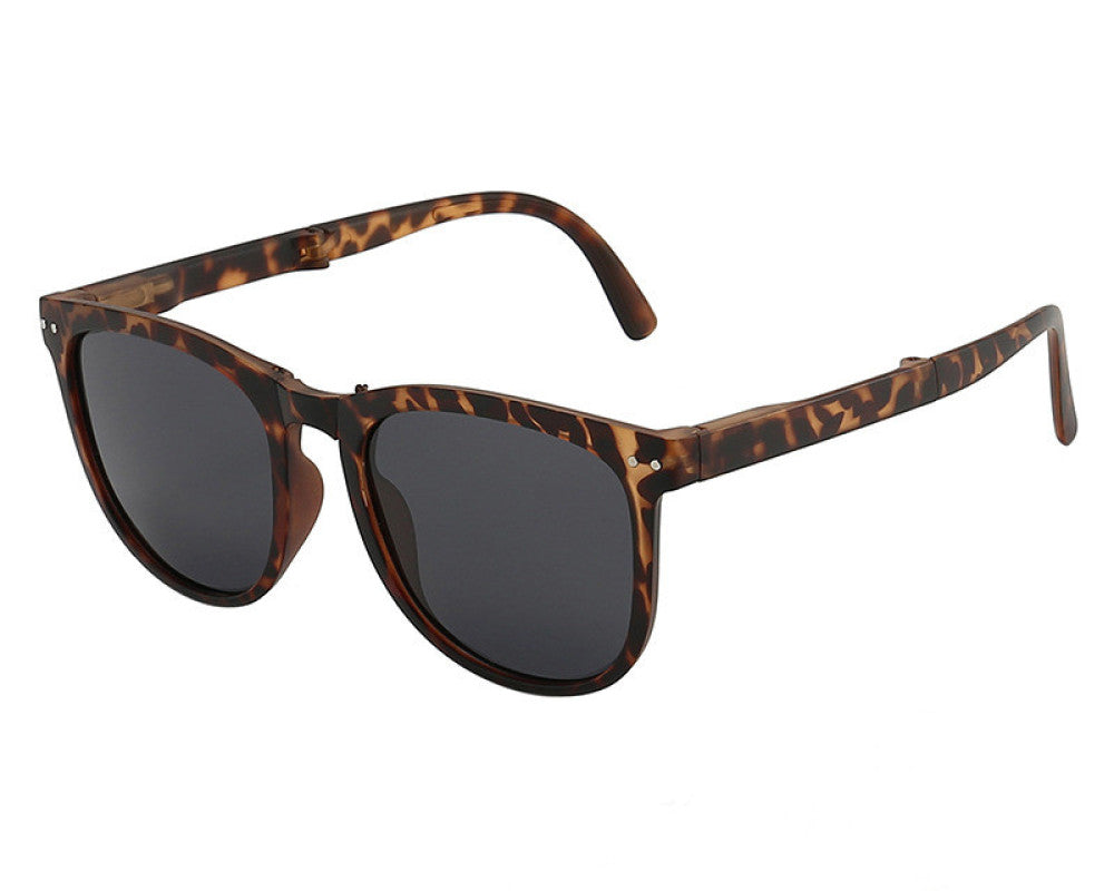 Women's tortoiseshell foldable sunglasses