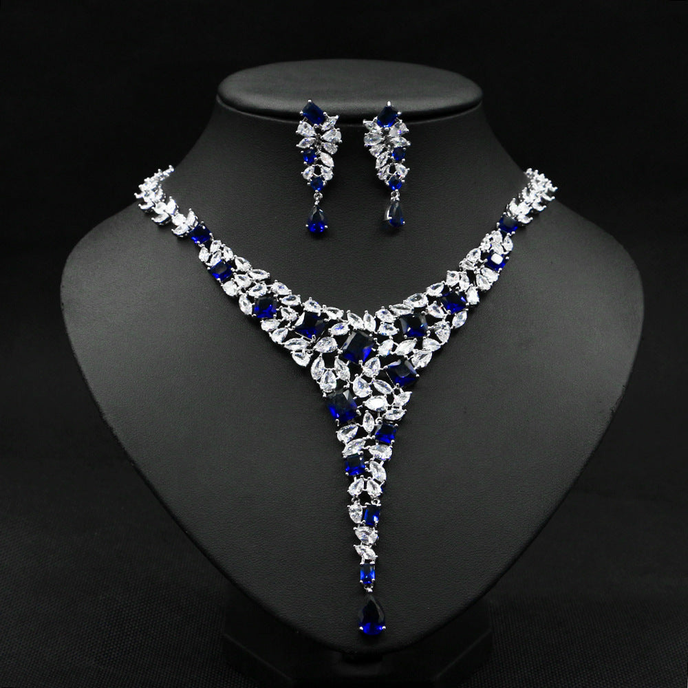 Women's blue colorful necklace