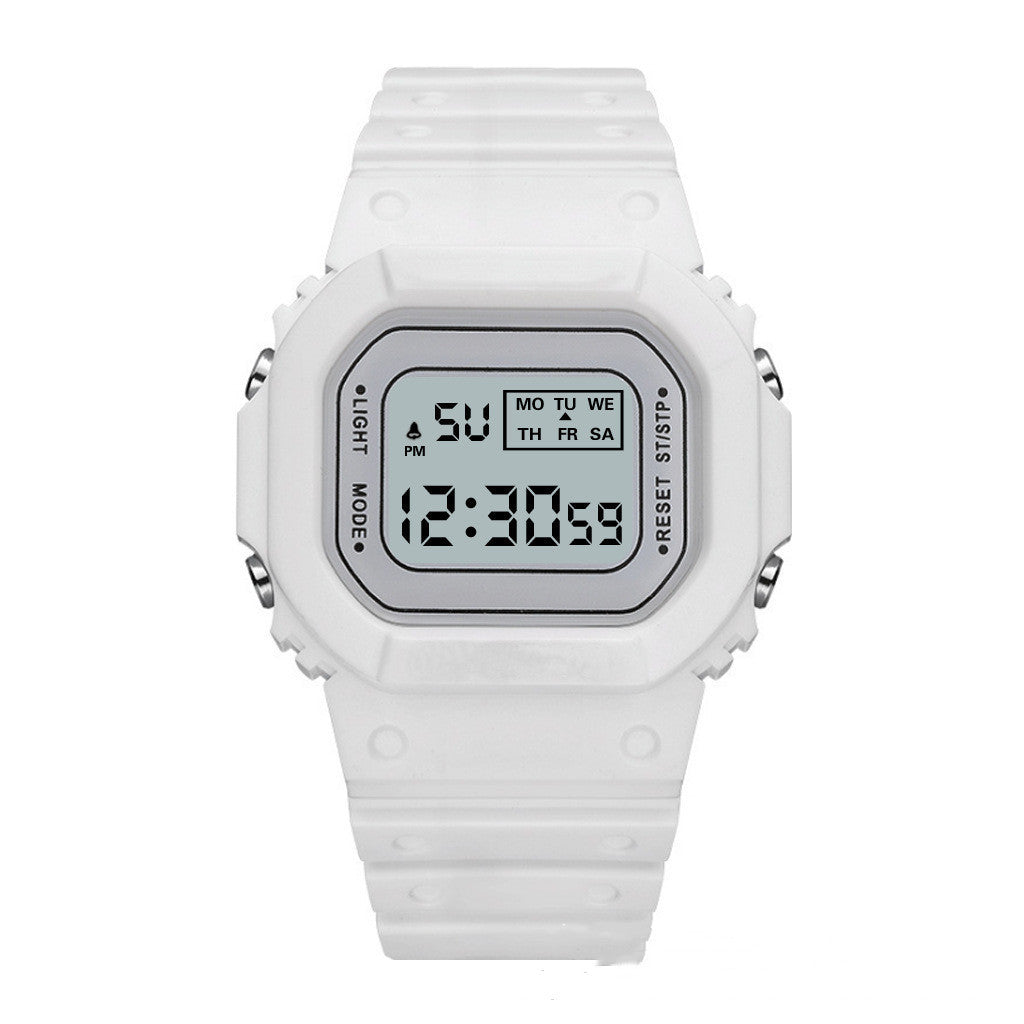 Unisex white LED watch