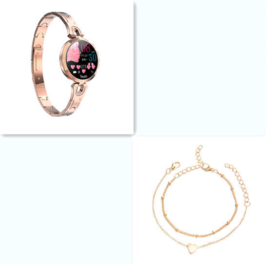 Women's rose gold with bracelet waterproof smart watch