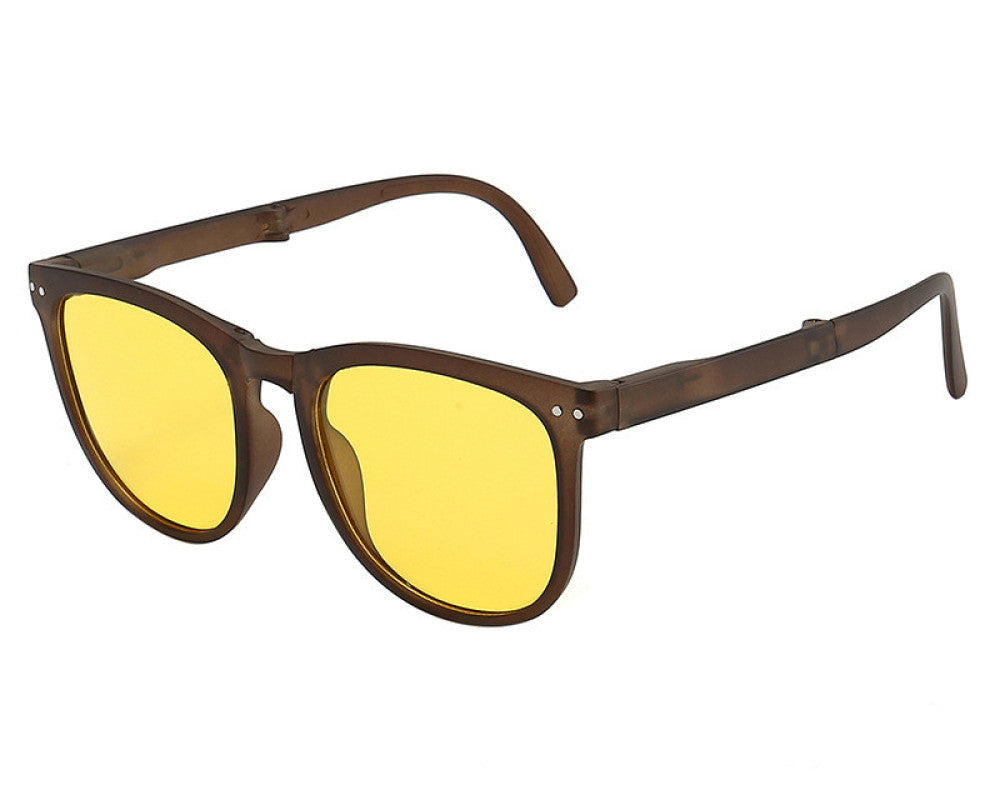 Women's amber coffee foldable sunglasses