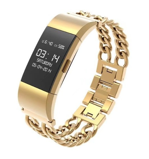 Unisex gold charge 2 metal strap