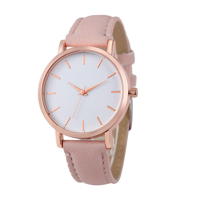 Women's pink analog quartz watch