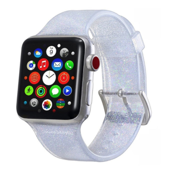 Women's silver silicone smart watch strap