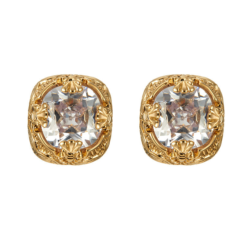 Women's square gem earrings