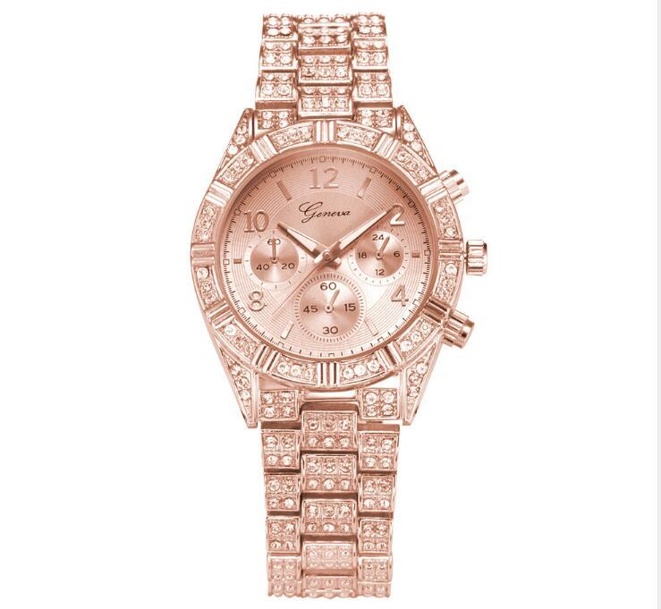 Women's rose gold quartz watch