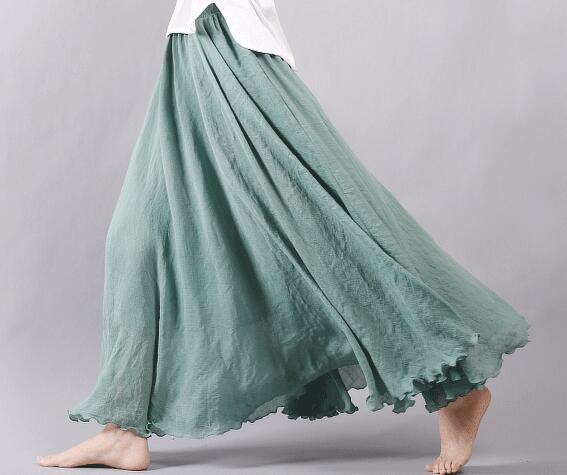 Women's teal saia summer skirts