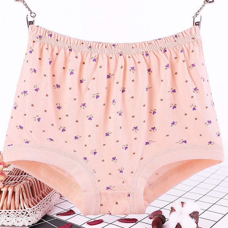 Women's print shrimppink plus size briefs