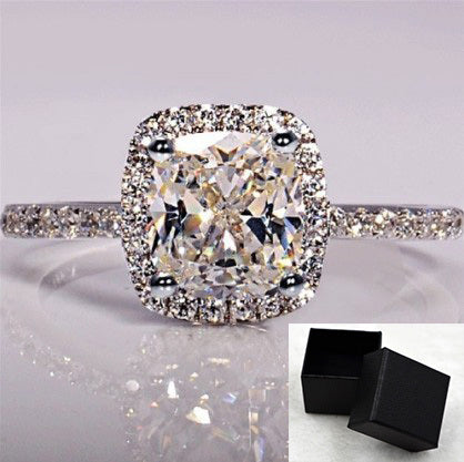 Women's silver bridal ring