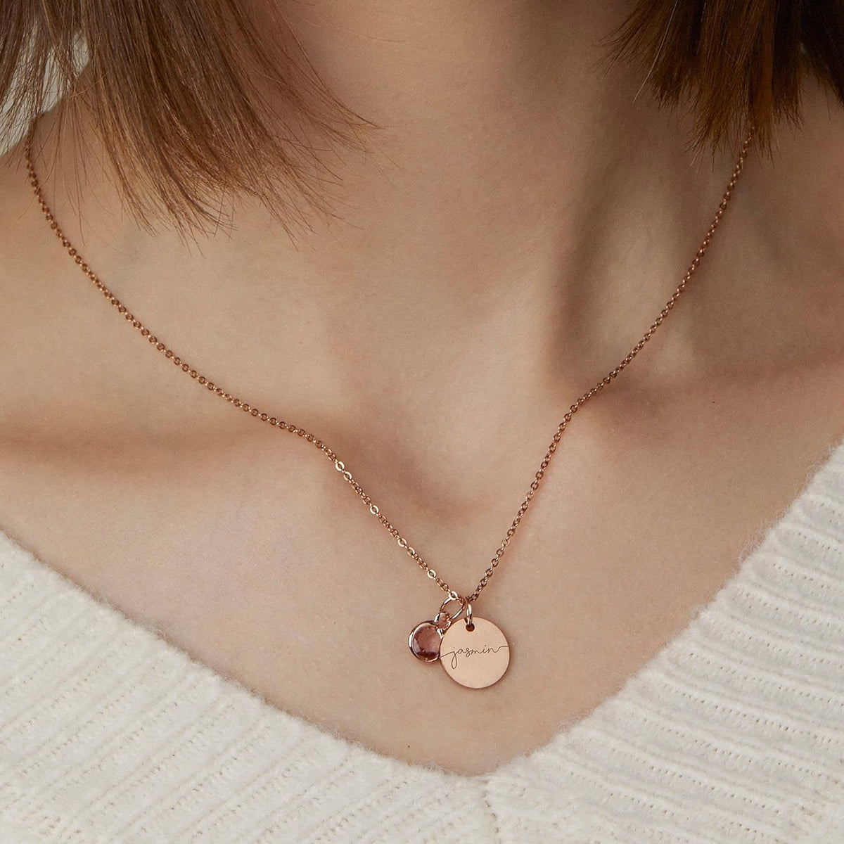 Alternate view: Women's birthstone necklace