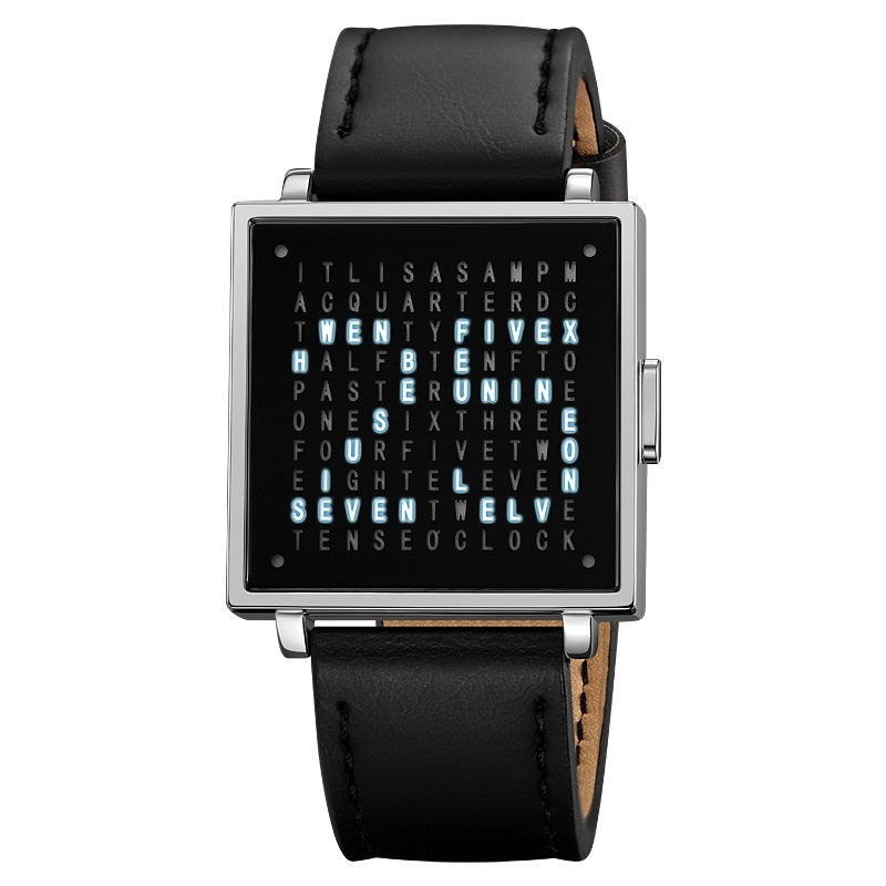 Unisex silver belt military sport wristwatch