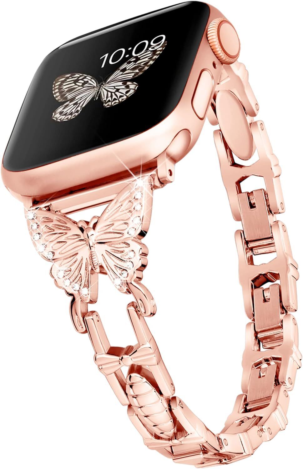 Women's rose gold diamond watch