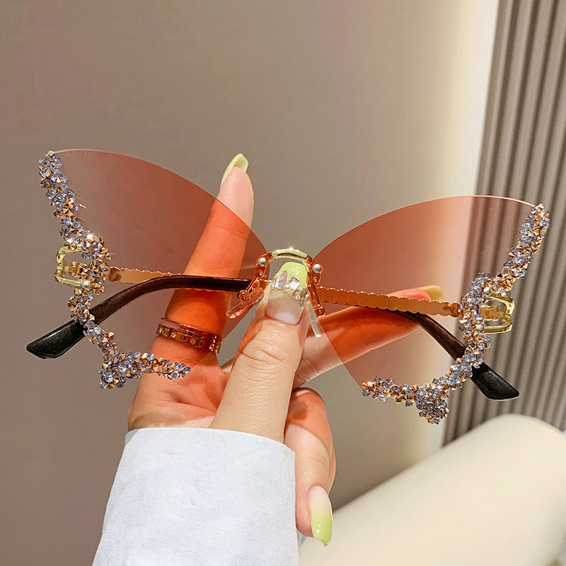 Women's gradual powder diamond sunglasses