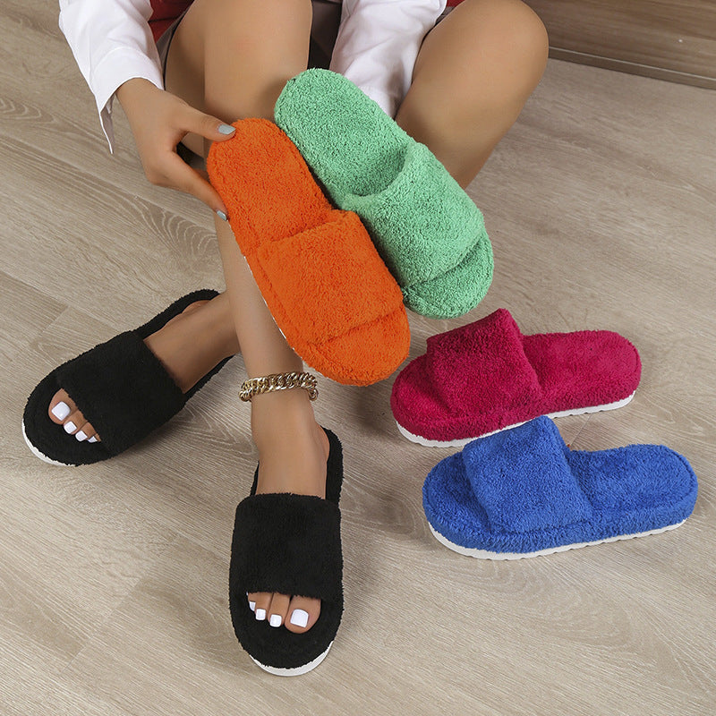 Alternate view: Women's fuzzy slippers