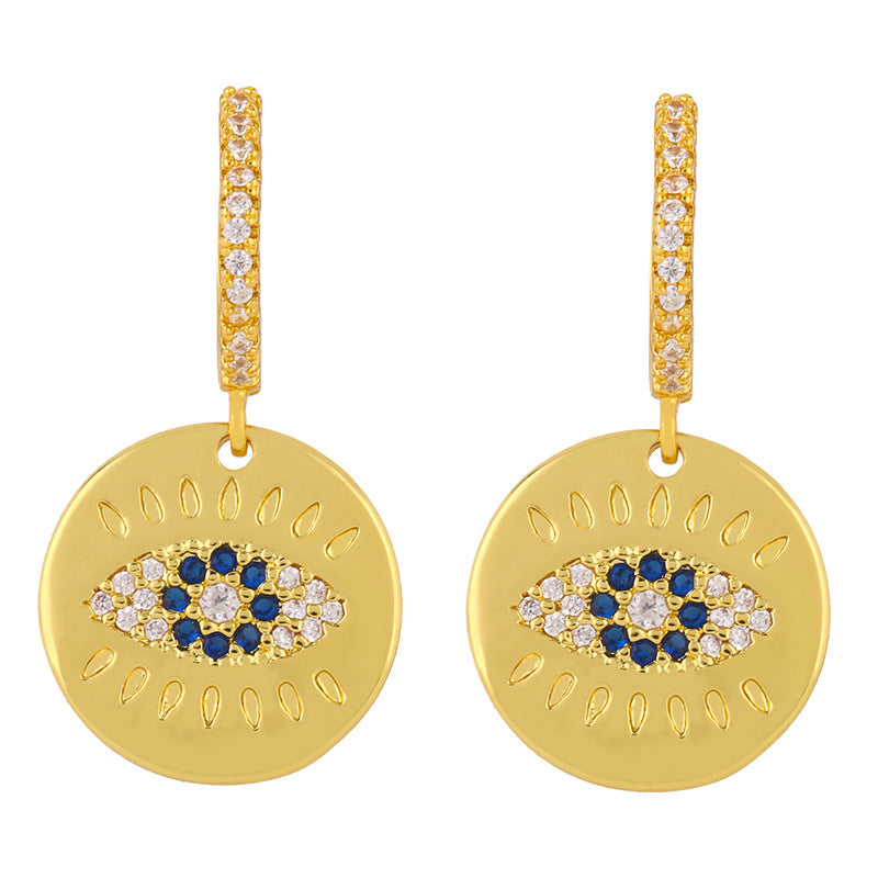Women's eye sunflower earrings
