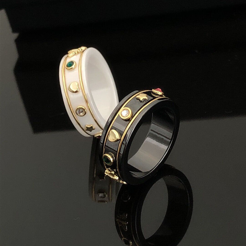 Alternate view: Unisex retro twist letter ring