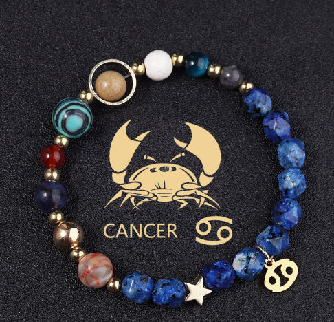Women's zodiac natural stone bracelet