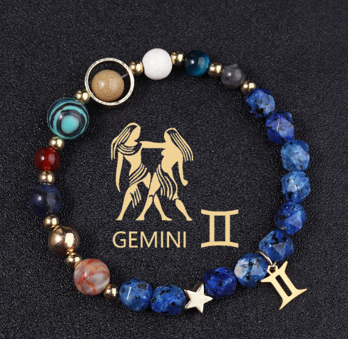 Women's zodiac natural stone bracelet