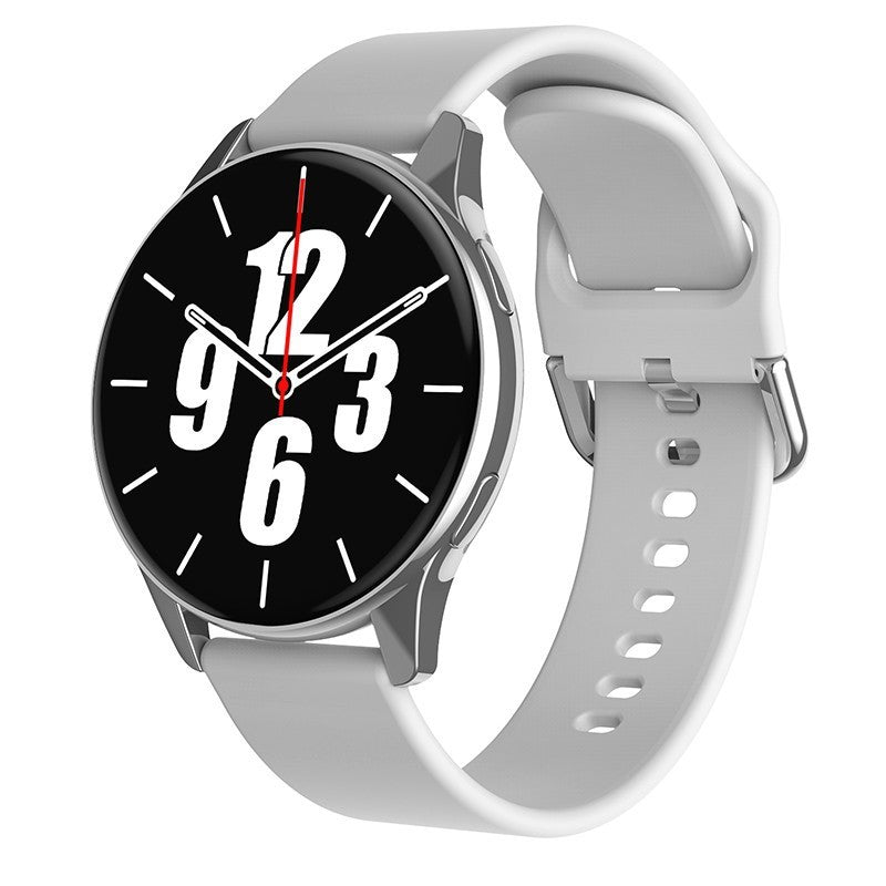 Unisex tape silver round smart watch