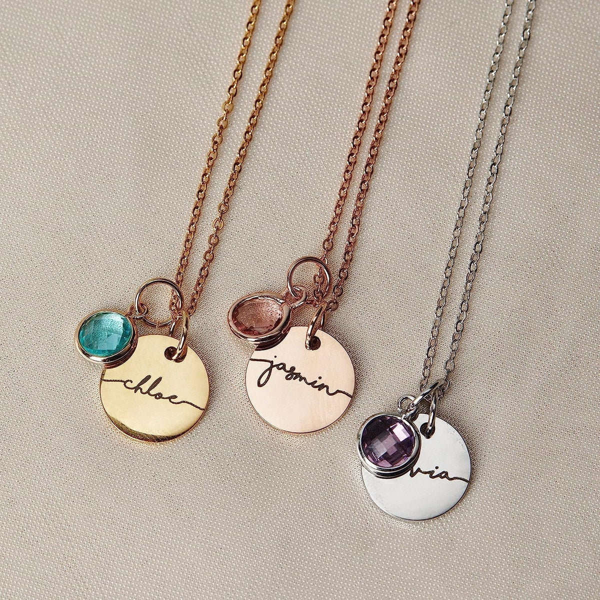 Alternate view: Women's birthstone necklace