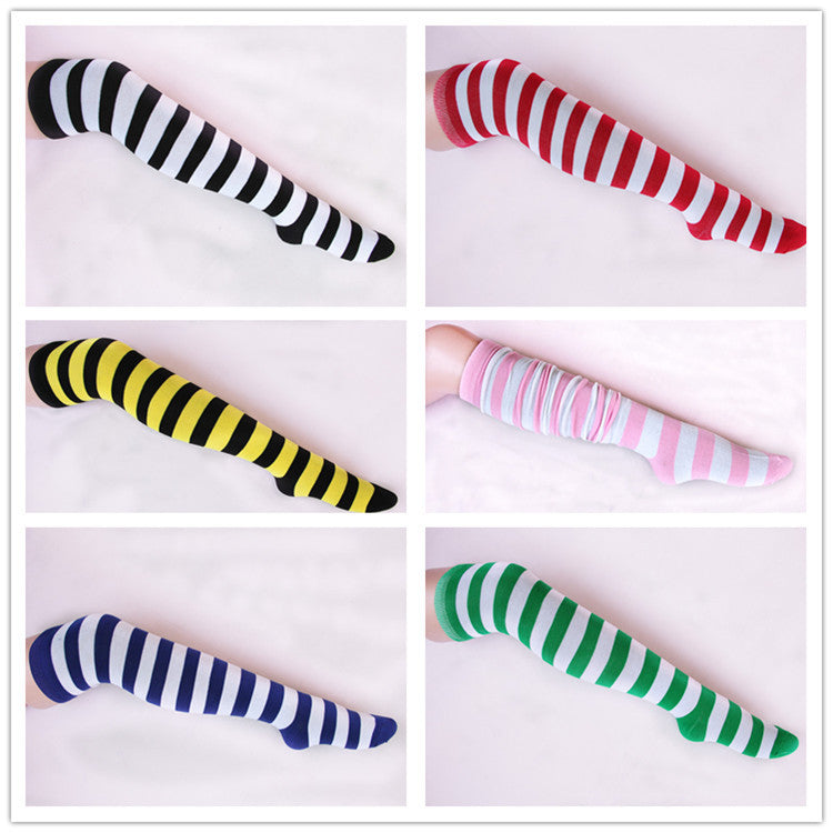 Striped Over The Knee Socks - view 3