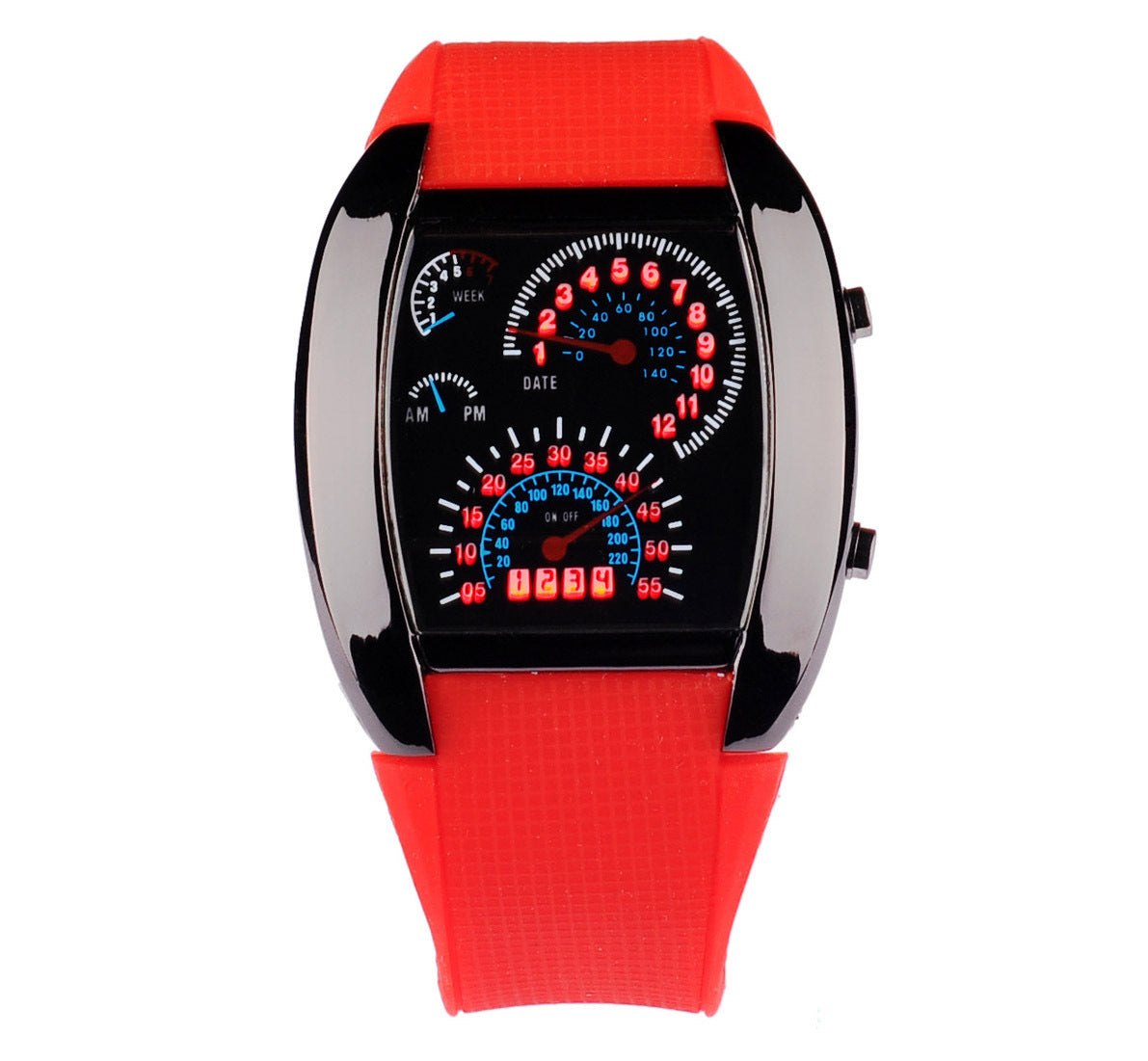 Unisex red creative aircraft watch