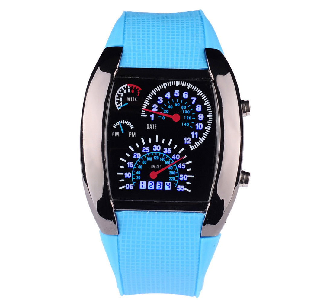 Unisex blue creative aircraft watch