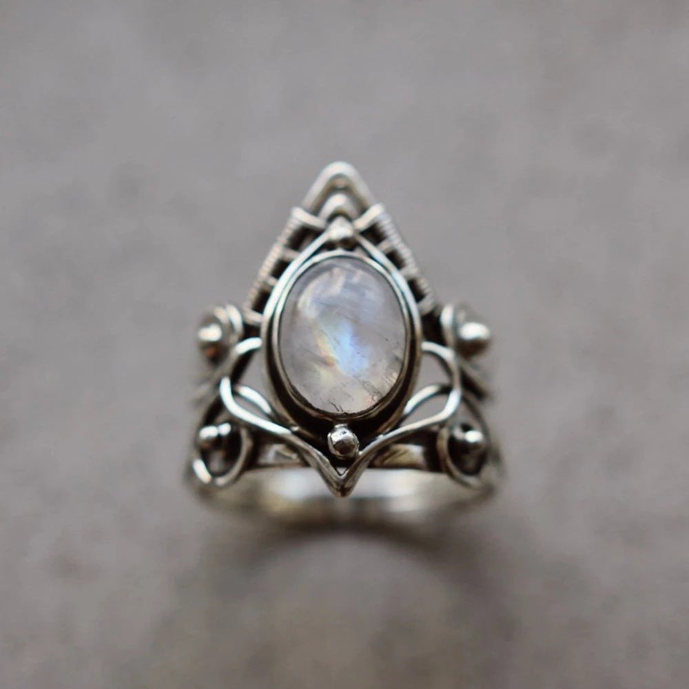 Women's moonstone crystal ring