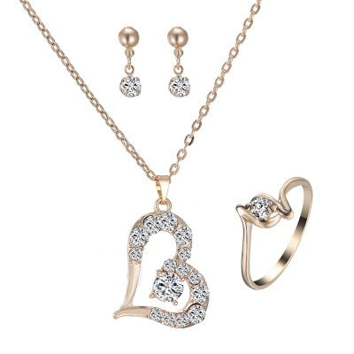 Alternate view: Unisex heart pendant jewelry set