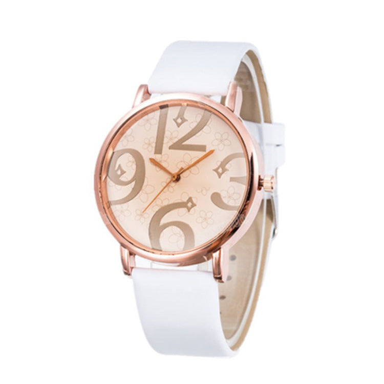 Women's white quartz watch