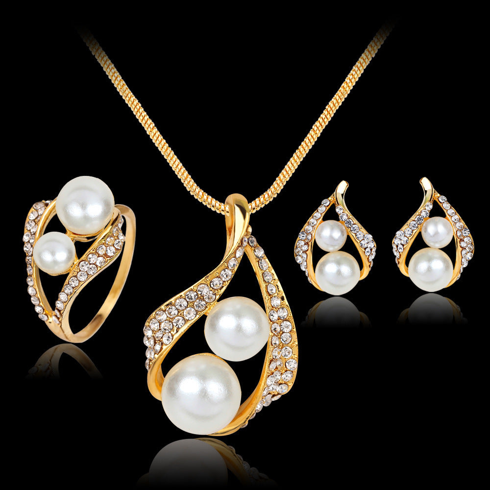 Women's pearl 3 piece jewelry set