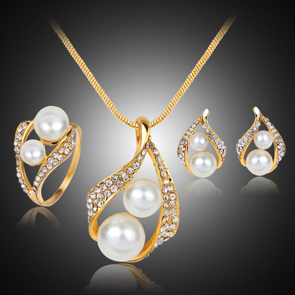 Women's pearl 3 piece jewelry set
