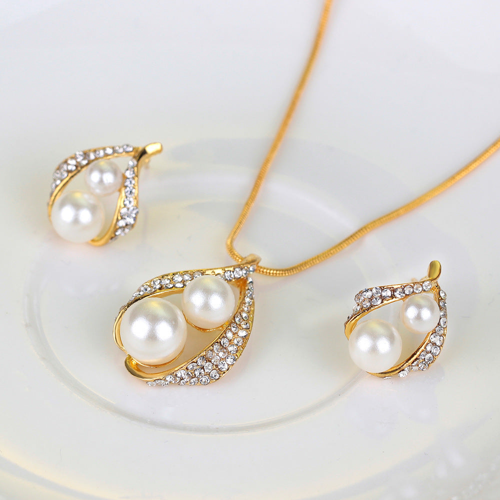 Women's pearl 3 piece jewelry set