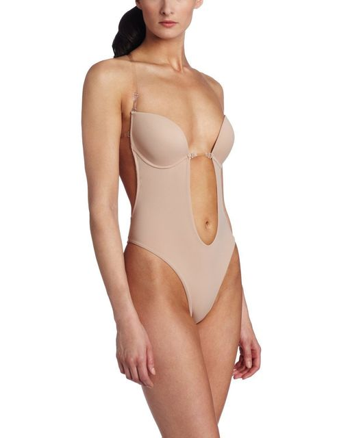 Women's beige backless body bra