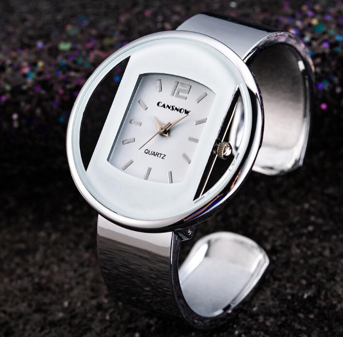 Women's silver white bracelet watch