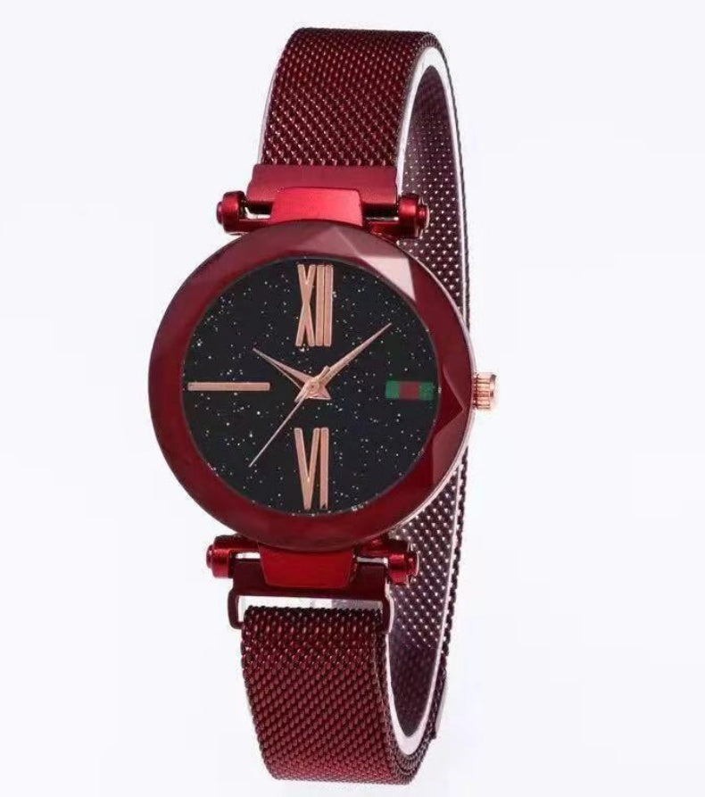 Starry sky glitter mesh watch for women - view 16