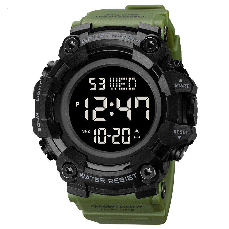 Unisex army green large dial watch