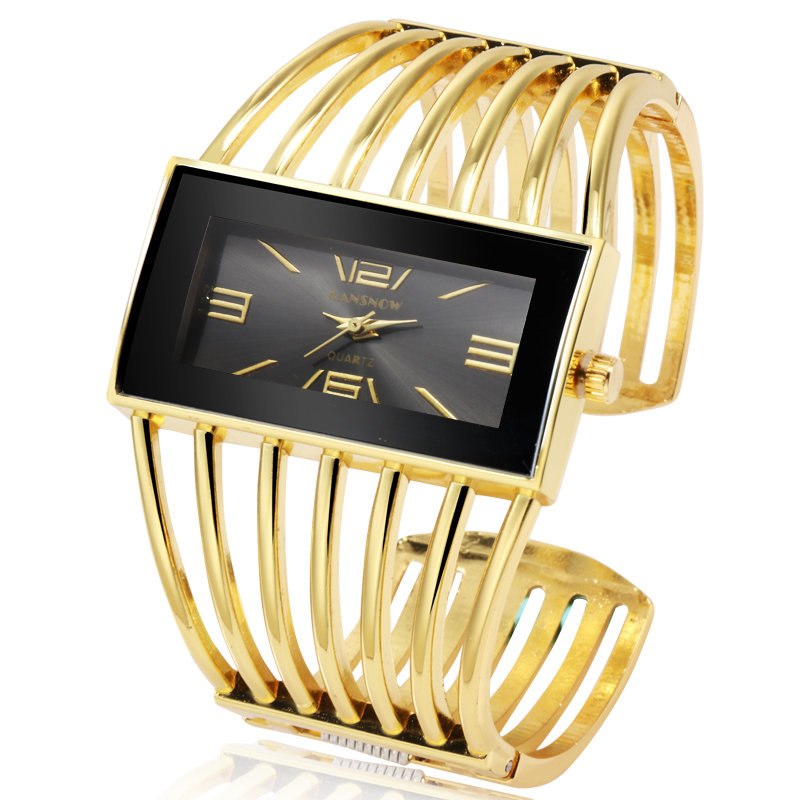 Hollow bangle bracelet watch for women - view 4