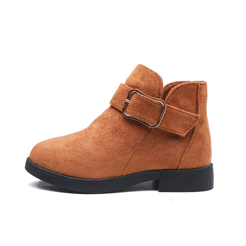 Kids brown suede leather boots